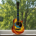 Guitar 2D Flat Suncatcher, Faux Stained Glass Acrylic Window Hanging - product image 1