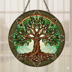 Personalized Stained Glass Celtic Tree of Life Suncatcher – product photo 7