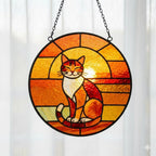Handmade Stained Glass Cat Suncatcher – main product view