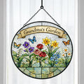 Custom Birth Flower Glass Suncatcher, Grandma's Garden Gift - product image 1