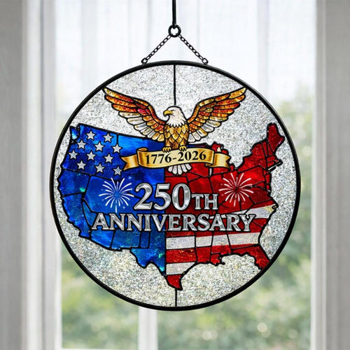 American Eagle 250th Anniversary Suncatcher – USA 1776–2026 Acrylic Patriotic Home Decor Glass Suncatcher - product image 1