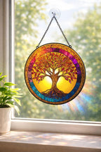 Tree of Life Suncatcher, Stained Glass Style Window Hanging – main product view