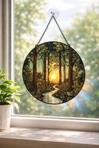 Sunlit Forest Stained Glass Suncatcher – main product view