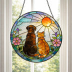 Custom Dog Cat Suncatcher, Stained Glass Pet Ornament – product photo 2