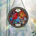 Cardinal Glass Suncatcher, Forget Me Not Memorial Gift for Mom – main product view