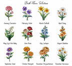 Custom Birth Flower Glass Suncatcher, Grandma's Garden Art – product photo 2