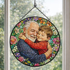 Custom Stained Glass Family Portrait Suncatcher Personalized Photo Window Hanging Gift for Mom Dad Grandma – product photo 2