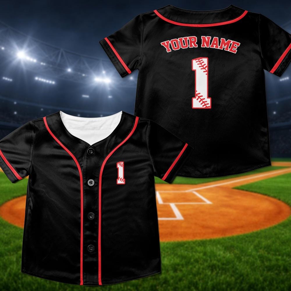Personalized Kids Baseball Jersey, First Birthday Toddler Shirt, Family Matching Outfit - product image 5
