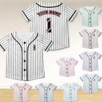 Personalized Kids Baseball Jersey, Custom Toddler Youth First Birthday Shirt – product photo 4