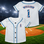 Personalized Kids Baseball Jersey, Custom Toddler Youth First Birthday Shirt – main product view