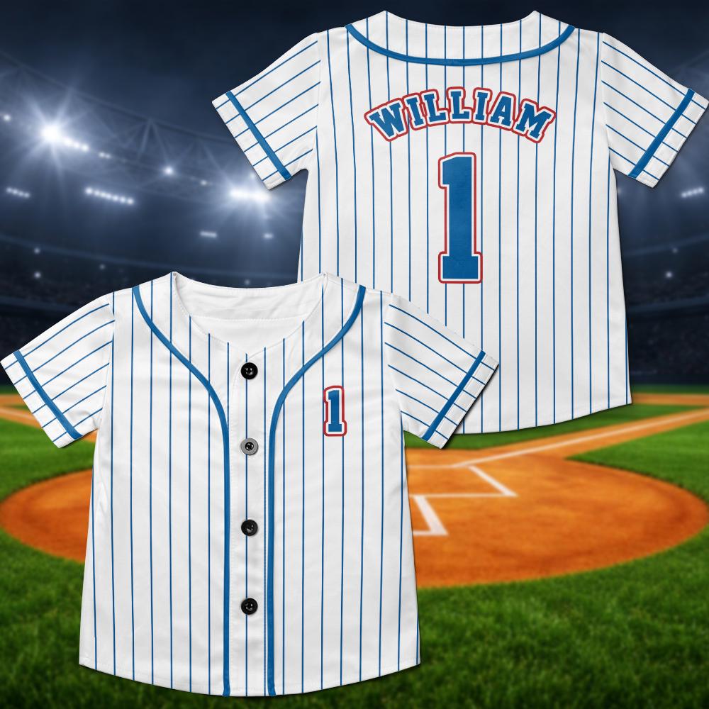 Custom Kids Baseball Jersey, First Birthday Outfit, Boys Girls Shirt - product image 5