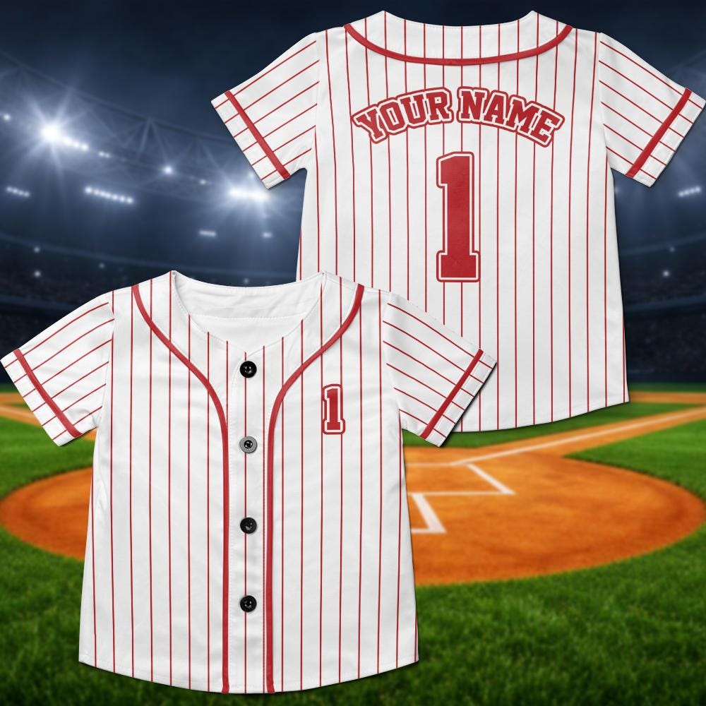 Custom Kids Baseball Jersey, First Birthday Outfit, Boys Girls Shirt - product image 8