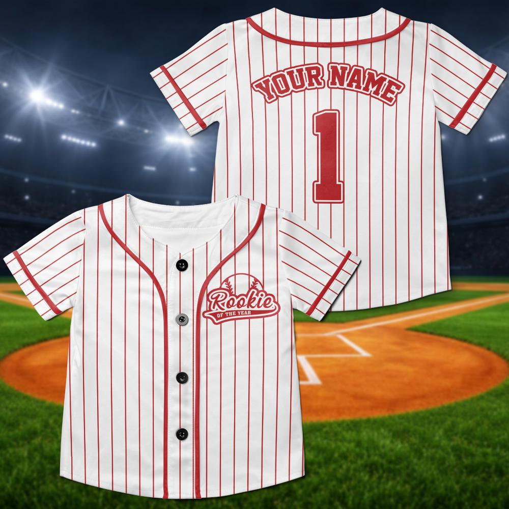 Personalized Rookie Of The Year Baseball Jersey, Kids 1st Birthday Outfit, Family Baseball Shirt - product image 7