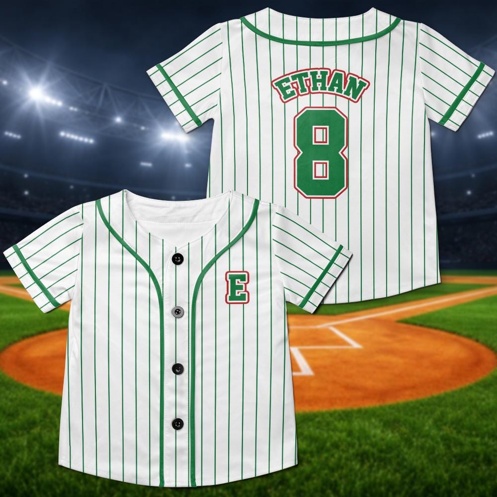 Custom Baseball Jersey, First Birthday Outfit, Toddler Boys Girls Athletic Wear - product image 9
