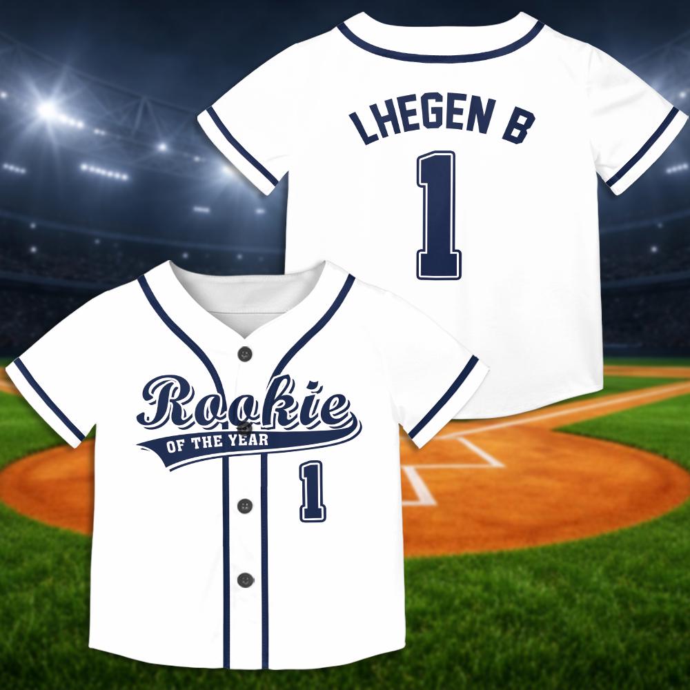 Personalized Rookie Of The Year Baseball Jersey, Kids First Birthday Outfit - product image 4