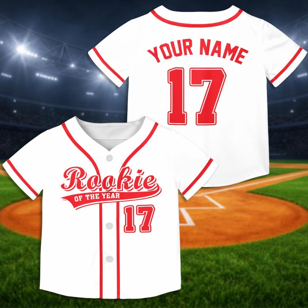 Personalized Rookie Of The Year Baseball Jersey, Kids First Birthday Outfit - product image 7