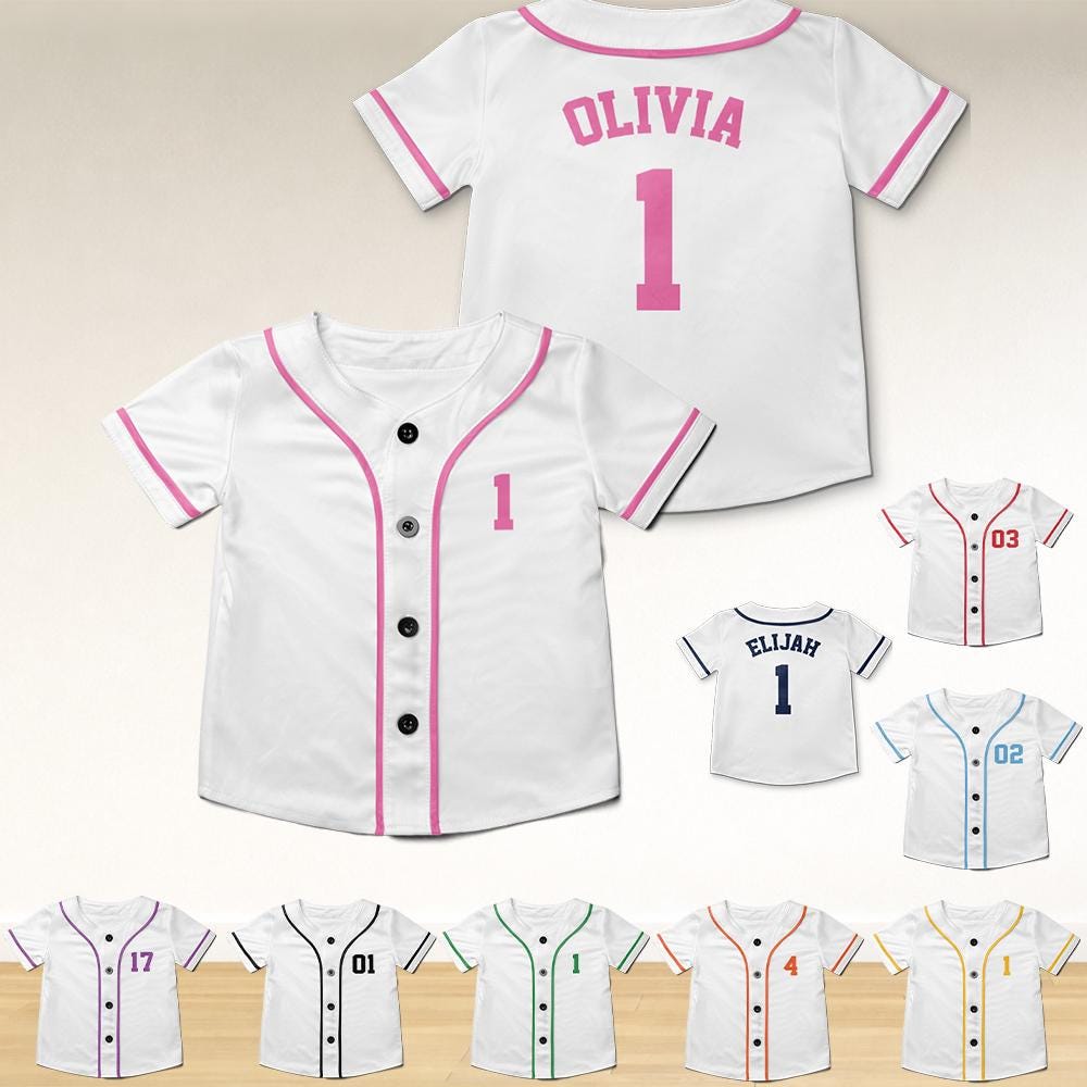 Custom Baseball Jersey, Kids First Birthday Outfit, Matching Family Baseball Shirt - product image 1