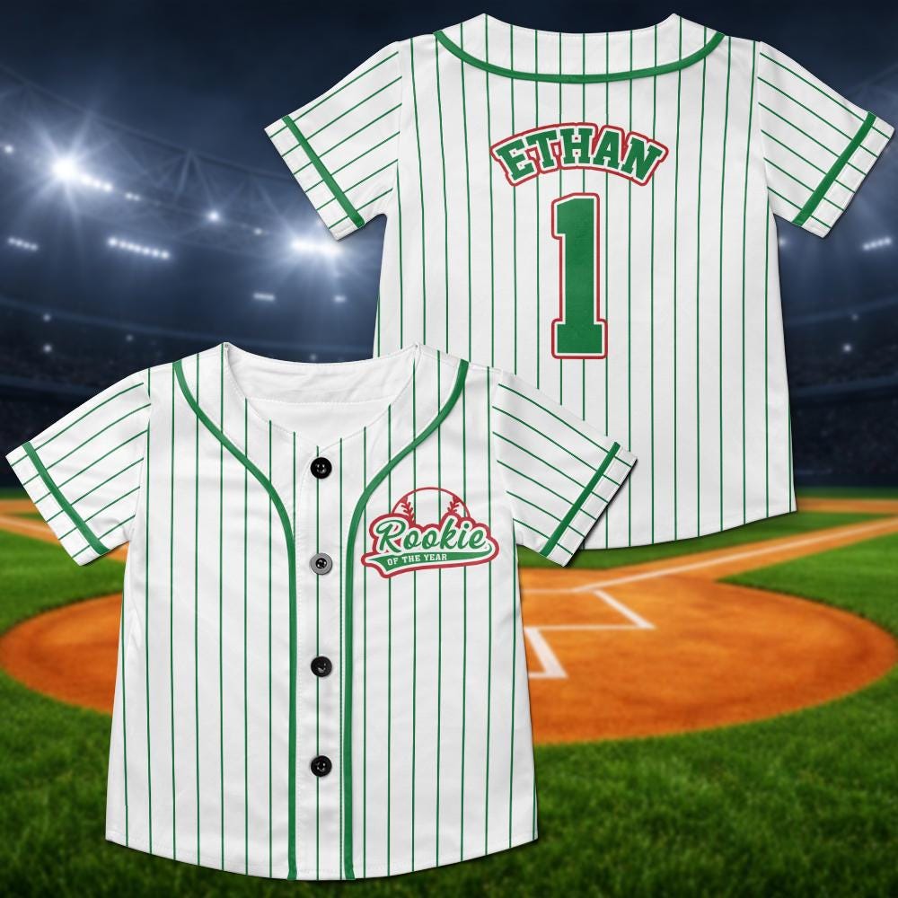 Personalized Rookie Of The Year Baseball Jersey, Kids 1st Birthday Outfit, Family Baseball Shirt - product image 5