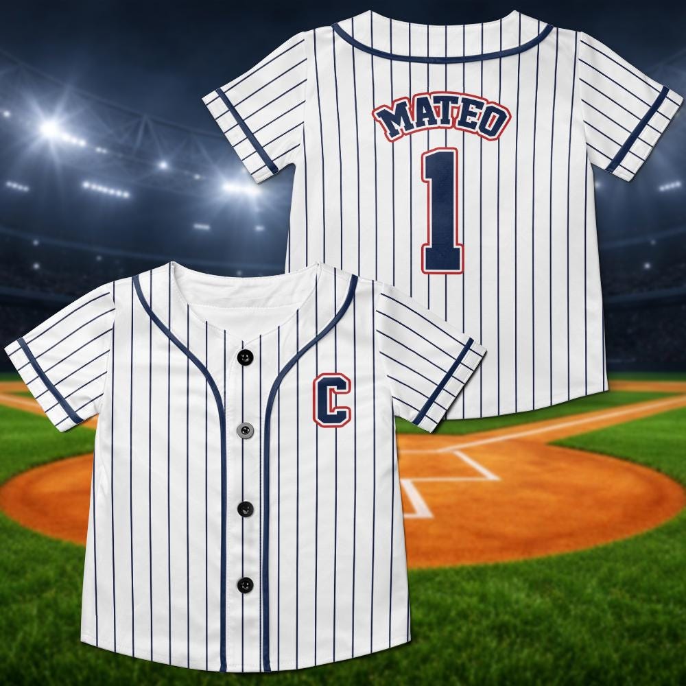 Custom Baseball Jersey, First Birthday Outfit, Toddler Boys Girls Athletic Wear - product image 1