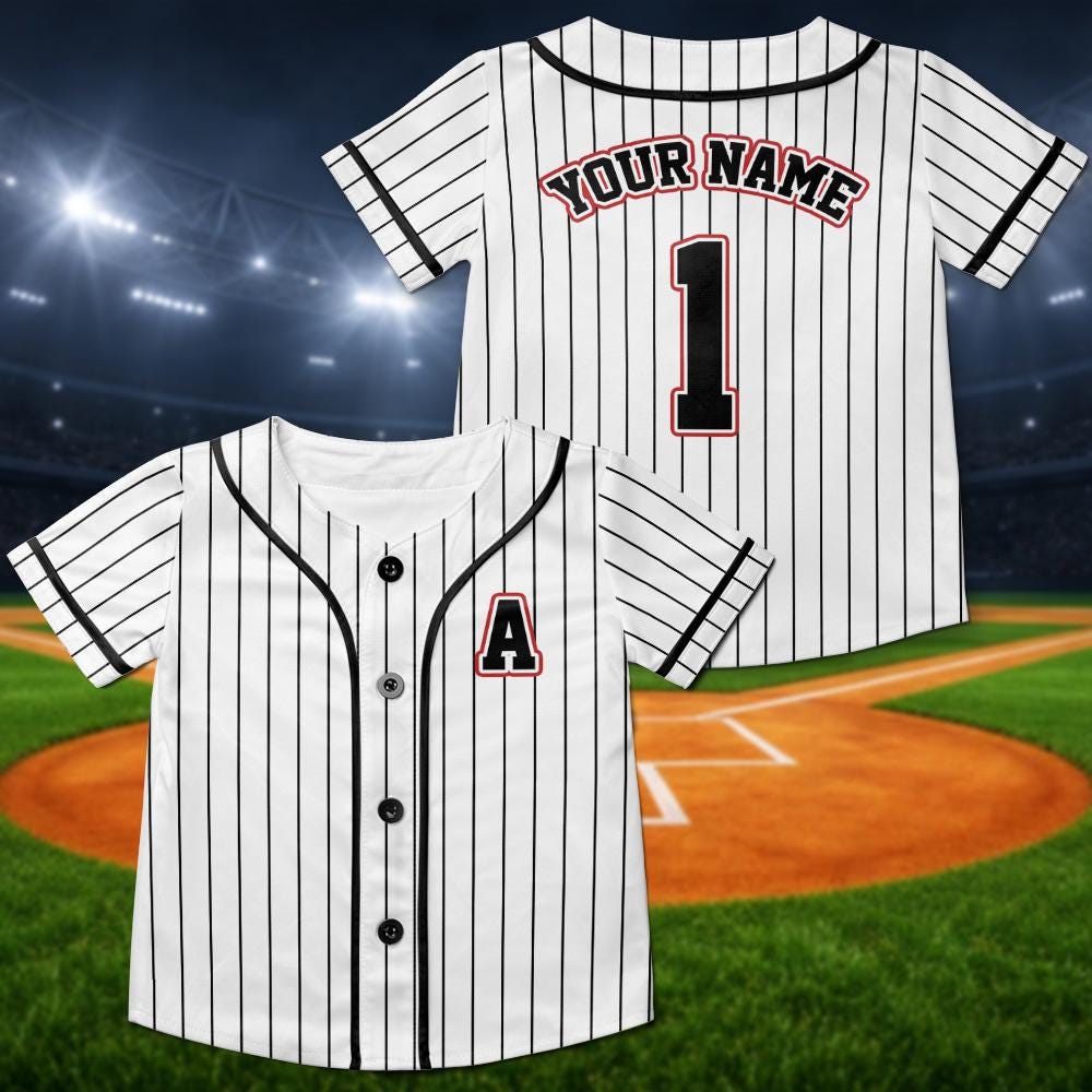 Custom Baseball Jersey, First Birthday Outfit, Toddler Boys Girls Athletic Wear - product image 6