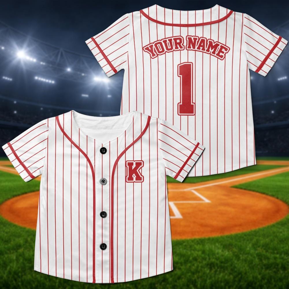 Custom Baseball Jersey, First Birthday Outfit, Toddler Boys Girls Athletic Wear - product image 8