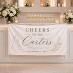 Personalized Cheers Wedding Bar Banner – main product view