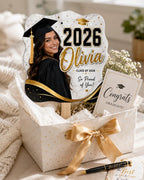 Custom Graduation Photo Fan, Personalized Class of 2026 Glitter Grad Party Prop – product photo 6