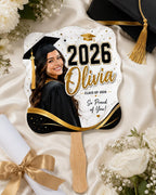 Custom Graduation Photo Fan, Personalized Class of 2026 Glitter Grad Party Prop – product photo 10