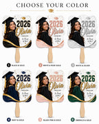 Custom Graduation Photo Fan, Personalized Class of 2026 Glitter Grad Party Prop – product photo 2