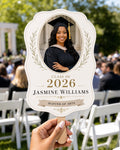 Elegant Graduation Photo Fan, Custom Class of 2026 Hand Fan, Personalized Graduate Gift - product image 1