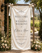 Custom Satin Wedding Weekend Welcome Banner – product photo 8