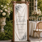 Custom Floral Satin Bridal Brunch Welcome Banner – product photo 5