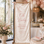 Personalized Satin Baby Shower Welcome Banner, Custom Fabric Event Sign – product photo 2