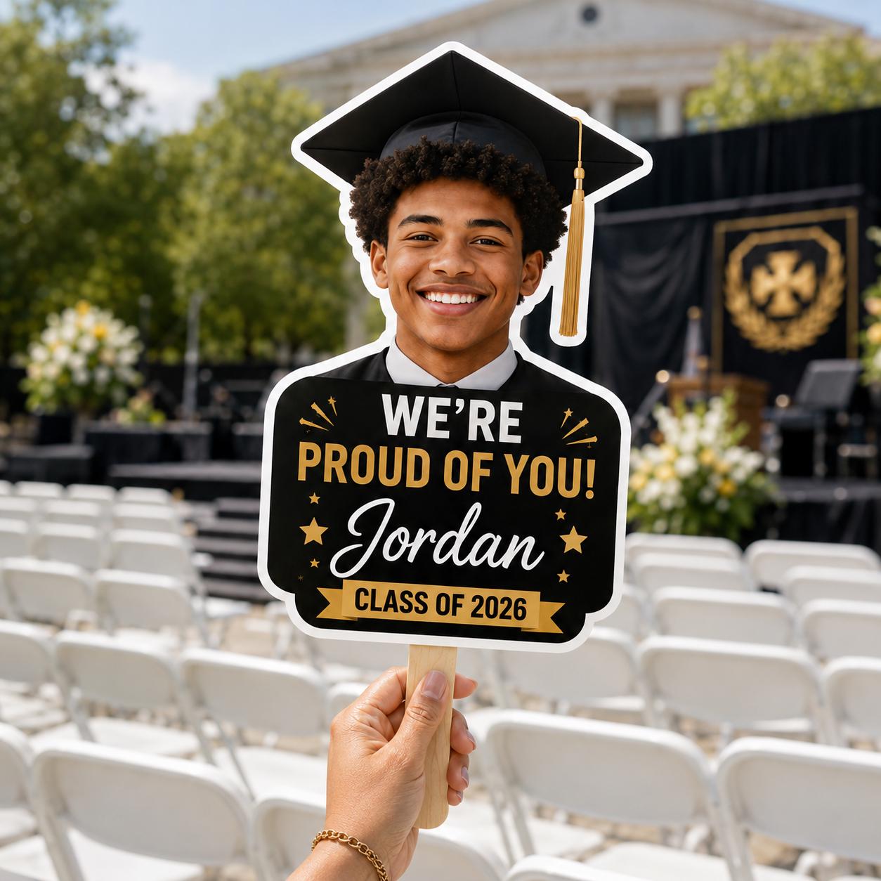 Custom Graduation Photo Fan, Class of 2026 Grad Party Prop - product image 8