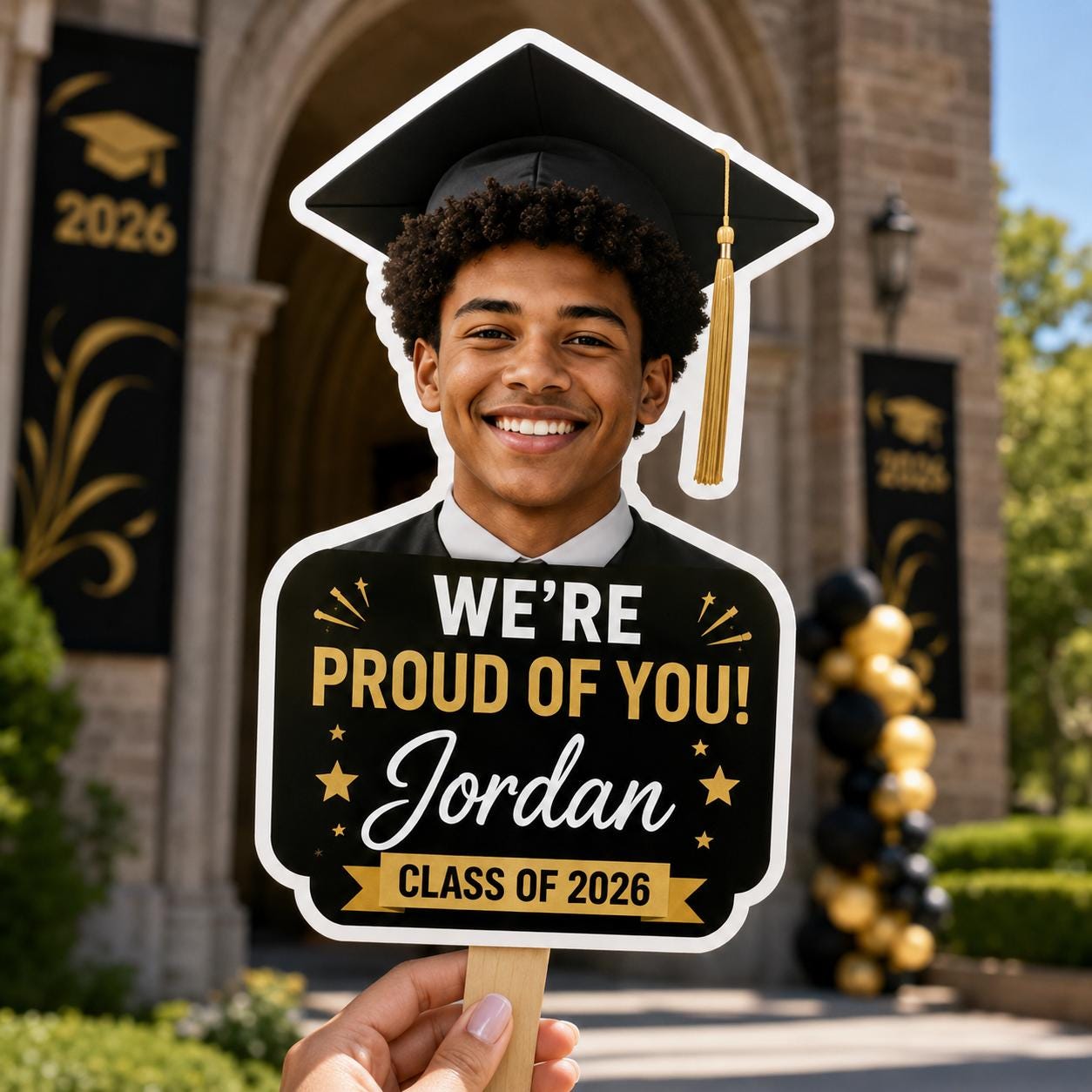 Custom Graduation Photo Fan, Class of 2026 Grad Party Prop - product image 4