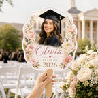 Floral Graduation Photo Fan, Custom Class of 2026 Keepsake, Personalized Grad Gift – product photo 9
