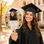 Floral Graduation Photo Fan, Custom Class of 2026 Keepsake, Personalized Grad Gift – product photo 2
