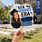 Custom Graduation Photo Hand Fan, Class of 2026 Grad Party Prop – product photo 9