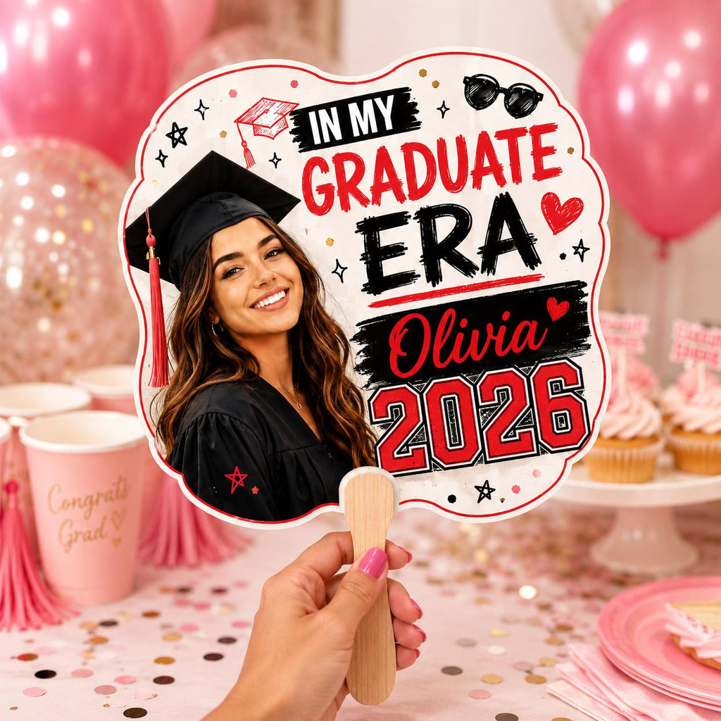 Custom Graduation Photo Hand Fan, Class of 2026 Grad Party Prop - product image 7