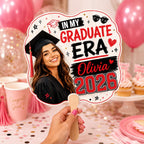 Custom Graduation Photo Hand Fan, Class of 2026 Grad Party Prop – product photo 7