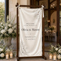 Personalized Satin Wedding Welcome Banner, Custom Ceremony Signage - product image 1