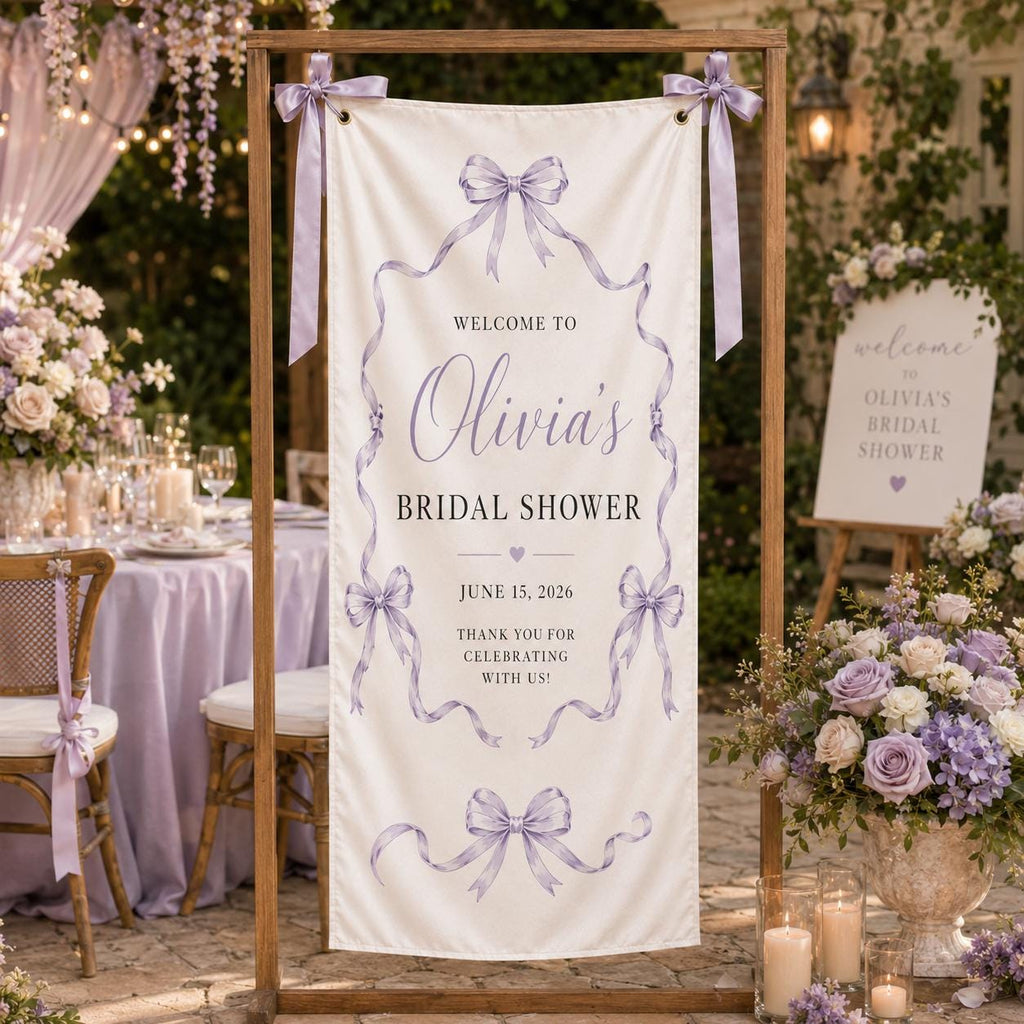 Personalized Satin Bridal Shower Welcome Banner, Custom Event Decor Sign - product image 3