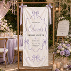 Personalized Satin Bridal Shower Welcome Banner, Custom Event Decor Sign – product photo 3