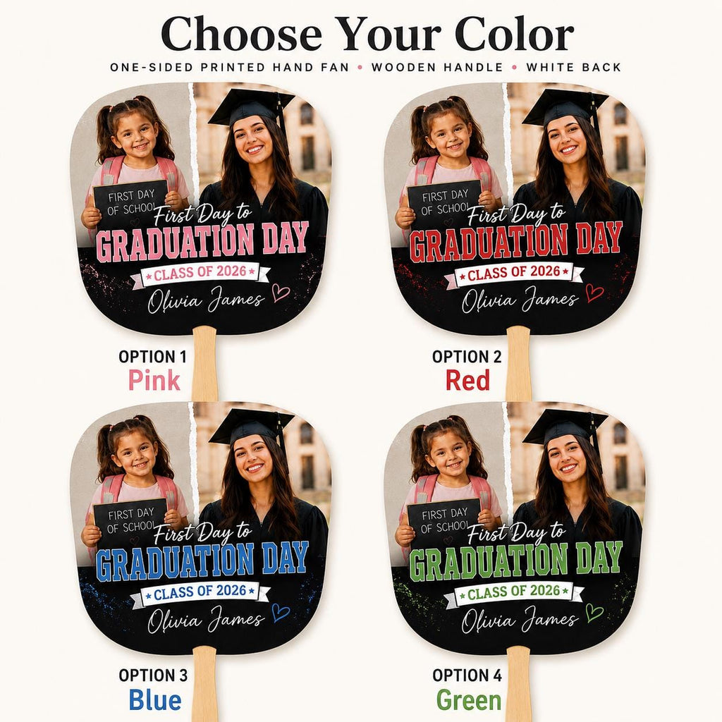Custom Photo Graduation Fan, Class of 2026 Keepsake, Personalized Graduate Souvenir - product image 3