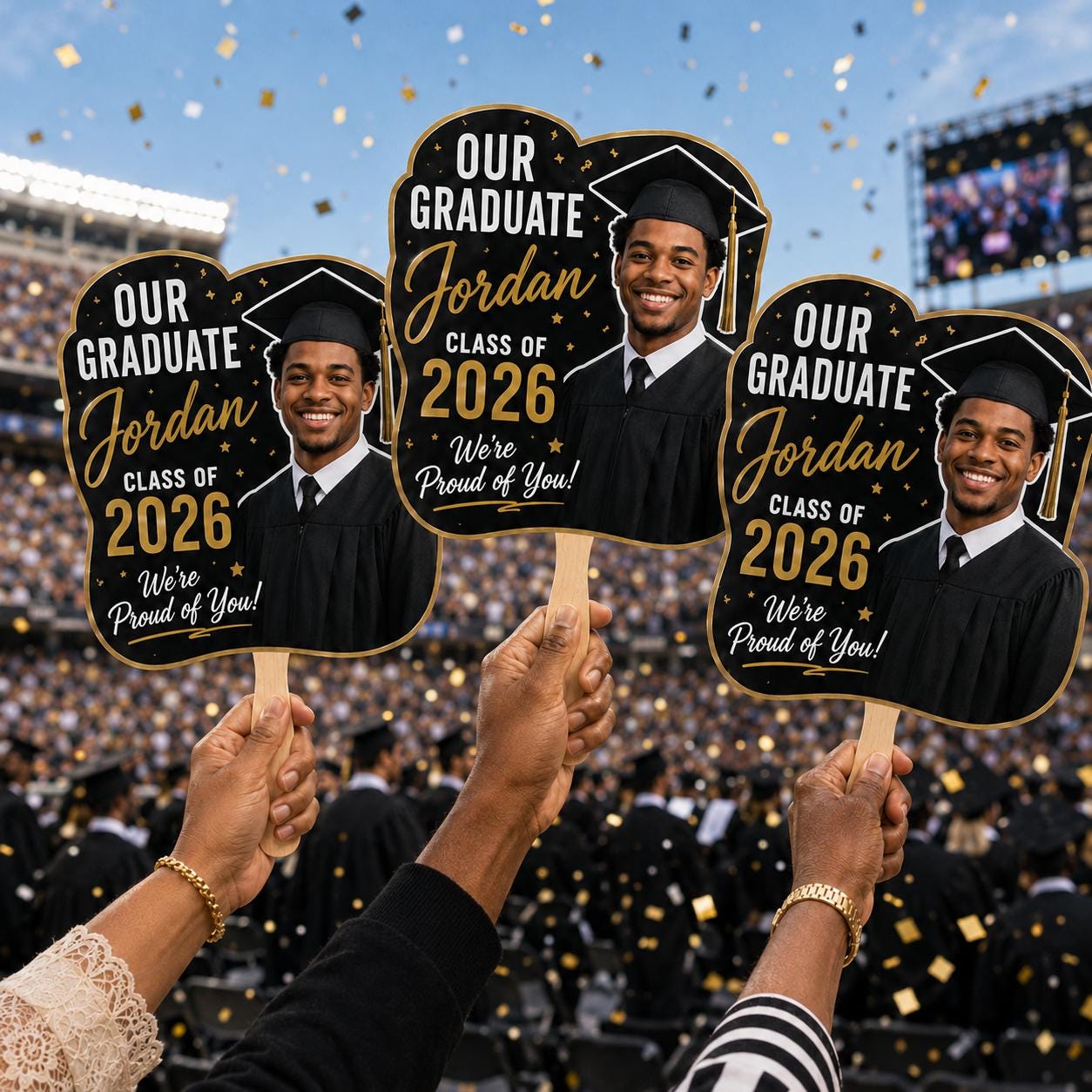 Custom Graduation Photo Fan, Class of 2026 Keepsake Prop - product image 2
