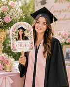 Floral Graduation Photo Fan, Custom Class of 2026 Keepsake, Personalized Flower Graduate – product photo 9