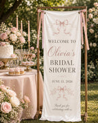 Personalized Satin Bridal Shower Welcome Banner, Custom Event Decor – product photo 9