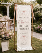 Personalized Satin Bridal Shower Welcome Banner, Custom Event Decor – product photo 8