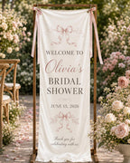 Personalized Satin Bridal Shower Welcome Banner, Custom Event Decor – product photo 6