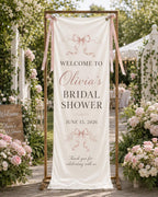Personalized Satin Bridal Shower Welcome Banner, Custom Event Decor – product photo 2